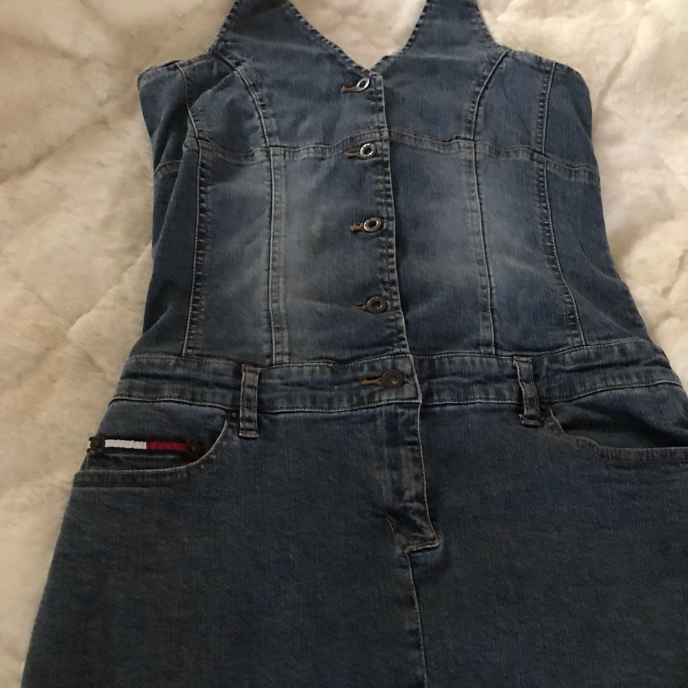 Women's Blue Denim Halter Dress